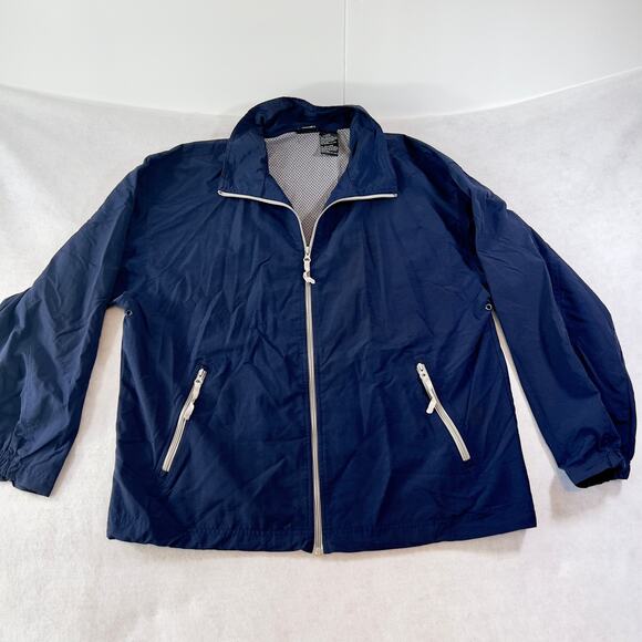 Full Zip Windbreaker Starter Men's L Mesh Lined Vented Jacket Navy Blue Pockets - Picture 1 of 12